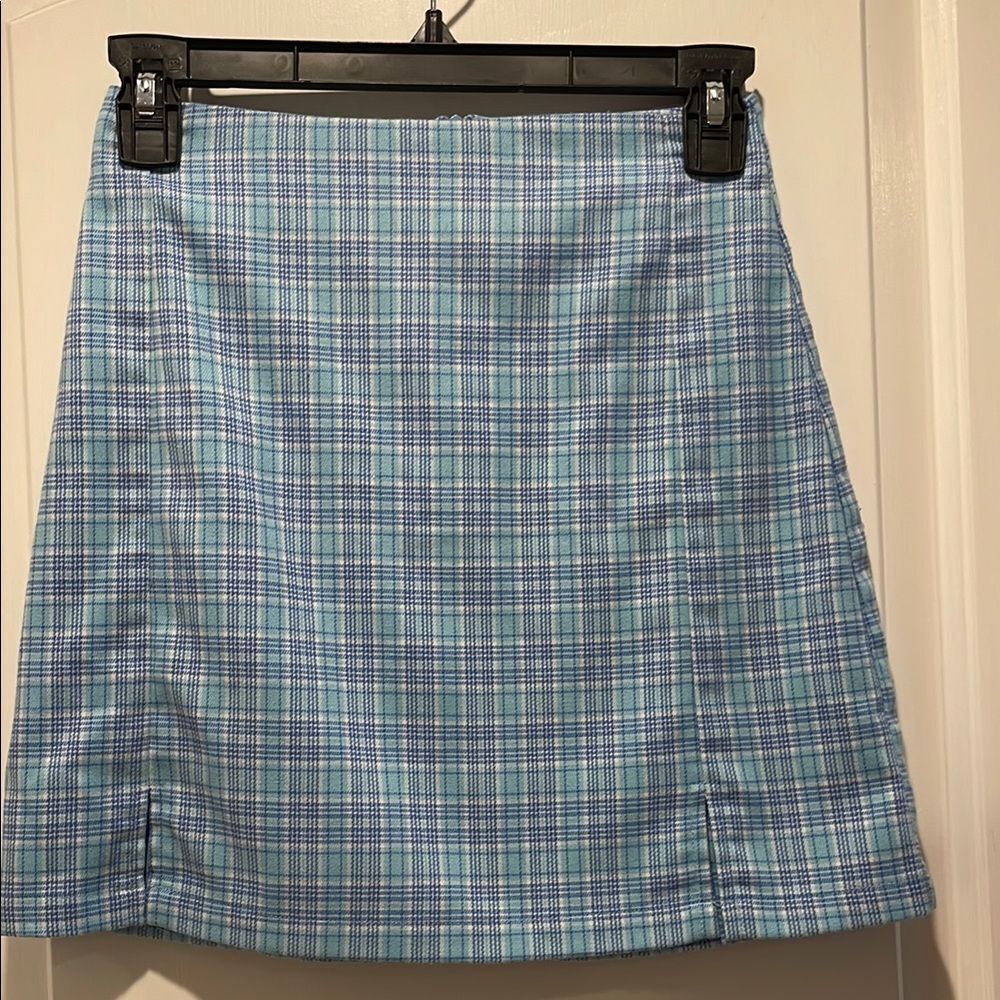 Brandy Melville Blue Plaid Women's Skirt size OS